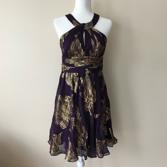 Aidan Mattox halter neck floral formal dress - Picture 1 of 7